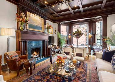 Paneled Pre War Parlor Floor of Townhouse with fireplace